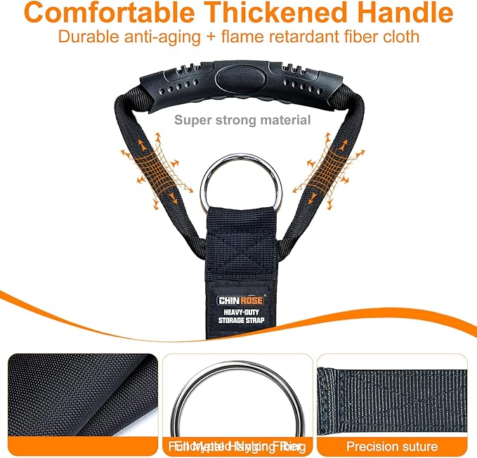 Extension Cord Organizer with 5 Detachable straps, 2 PCS Extension Cord Holder, Garage Garden Storage Straps for Cable, Hose, Rope, Tool