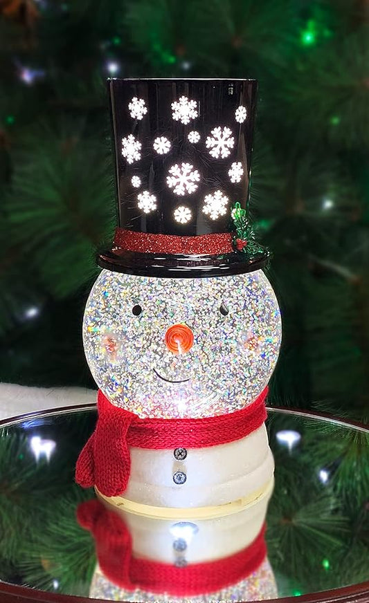 Christmas Tabletop Decor, Snow Globe Water Spinning LED Lighted Snowman, Battery Operated (not Included) (9.4" H x 5.5" W x 4.8" D) by Moments in Time