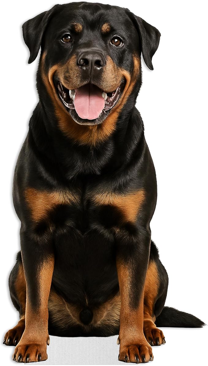 Dog - Rottwiler Life Size Standee - 4FT Freestanding Coroplast Cutouts | Pets Animal Standup Photo Booths, Birthday & Halloween Decorations