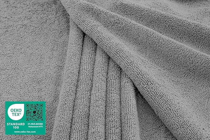 American Soft Linen Oversized Bath Sheet 40x80 Extra Large for Bathroom, 600 GSM 100% Cotton Turkish Jumbo Bathsheet Towels for Adults, Light Grey Bath Sheet