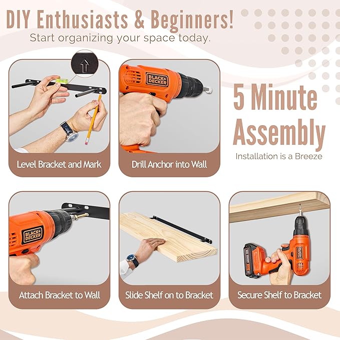 Sorbus Wood Floating Shelves for Wall - 35” Solid Wood Shelves for Bathroom Decor, Books, Bedroom & Living Room - Set of 2 Natural Wall Mounted Kitchen Shelves - Durable Solid Pine