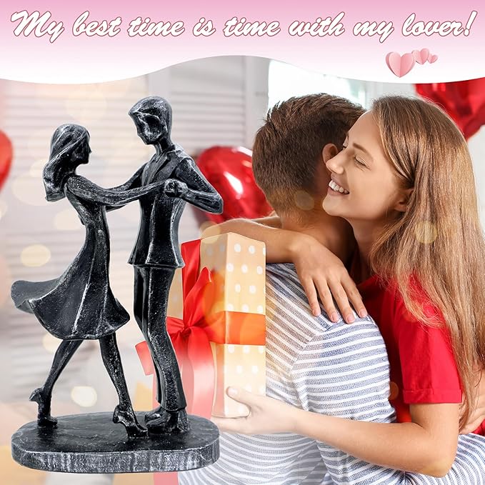 Anniversary Wedding Gifts, Love Ornament for Couple, Romantic Couple Sculptures, Abstract Resin Statues for Home Decor, Valentines Statues Decor for Desk Office, Valentines Gifts for Women Wife