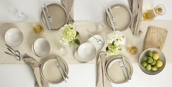 Oneida 897209 Organic Shades 2-Piece Serving Set, Oatmeal