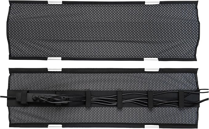 Perfect Posture Mesh Cable Organizer – Under Desk Cable Management with Adjustable Straps, Flexible Mesh, Easy-Access Design, & Standing Desk Compatible – 37.5” (Gray)
