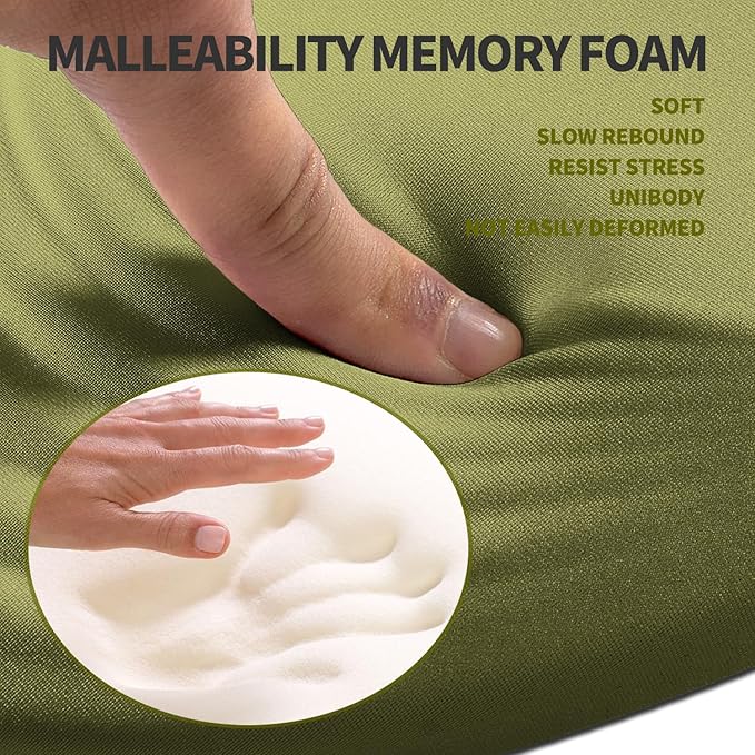 Hokafenle Ergonomic Mouse Pad Wrist Support, Terraced Slope Carpal Tunnel Wrist Pad for Mouse with Unibody Memory Foam, Wrist Rest Pain Relief Mousepad (Khaki Green, 11.8x7.9 in)