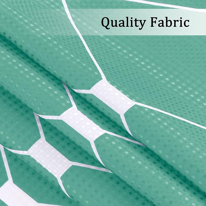 Green Ombre Shower Curtains for Bathroom Textured Fabric Shower Curtain Set, Hotel Spa Luxury with 12 Hooks, Machine Washable, Decorative Bathroom Curtain, 72 x 72 inch