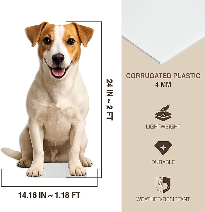 Dog - Jack Russel Life Size Standee - 2FT Freestanding Coroplast Cutouts | Pets Animal Standup Photo Booths, Birthday & Halloween Decorations