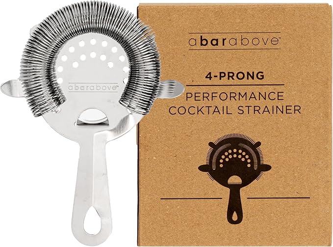 A Bar Above Hawthorne Cocktail Strainer with High-Density Spring, Stainless Steel Bar Strainer for Smooth Drink Pouring, Polished Mirror Finish, Fits Boston Shakers & Mixing Glasses, Bartender Tool