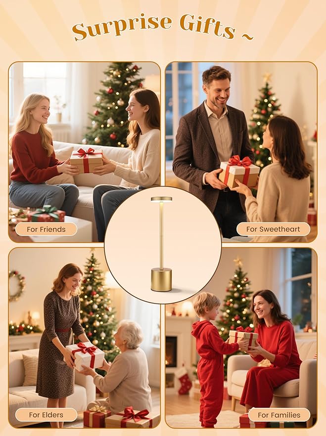 Rechargeable Lamps Cordless Lamps Set of 2,6000mAh Battery Lights,Dimmable+3 Colors Rechargeable Table Lamp,Portable Wireless Small Table Lamp for Bedroom/Kitchen/Bathroom/Dining/Bar/Outdoor [Adapter]