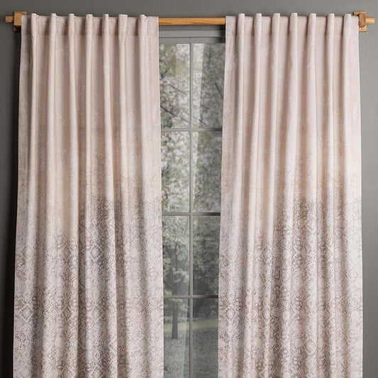 Maison d'Hermine Curtains for Living Room 100% Cotton 84 inch Length Two Panels Window Curtains for Bedroom with Loop & Rod Pockets - Imperfection - Fog, 50" W x 84" L