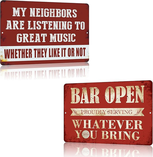 Vintage Home Bar Man Cave Room Decor for Wall/Porch Funny Garage Metal Tin Sings for for House Patio/Yard/Kitchen Accessories/Gitfs