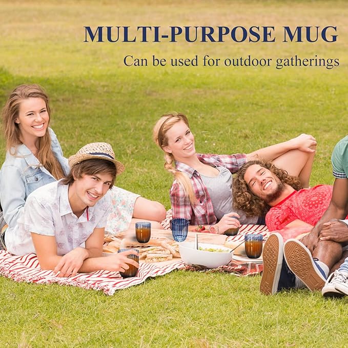 Acrylic Clear Highball Plastic Cups | Plastic Reusable Tumblers 15oz (Set of 6) | Stackable | BPA-free Tumblers | Shatterproof | Top-rack Dishwasher Safe