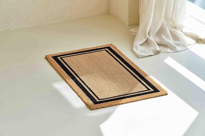 KANKUN Coco Coir Door Mat with Heavy Duty Backing, Welcome Doormat (17" x 30"), Doormat Entrance (Welcome Box)