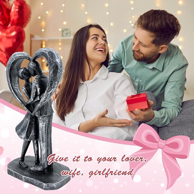 Anniversary Wedding Gifts, Love Ornament for Couple, Romantic Couple Sculptures, Abstract Resin Statues for Home Decor, Valentines Statues Decor for Desk Office, Valentines Gifts for Women Wife