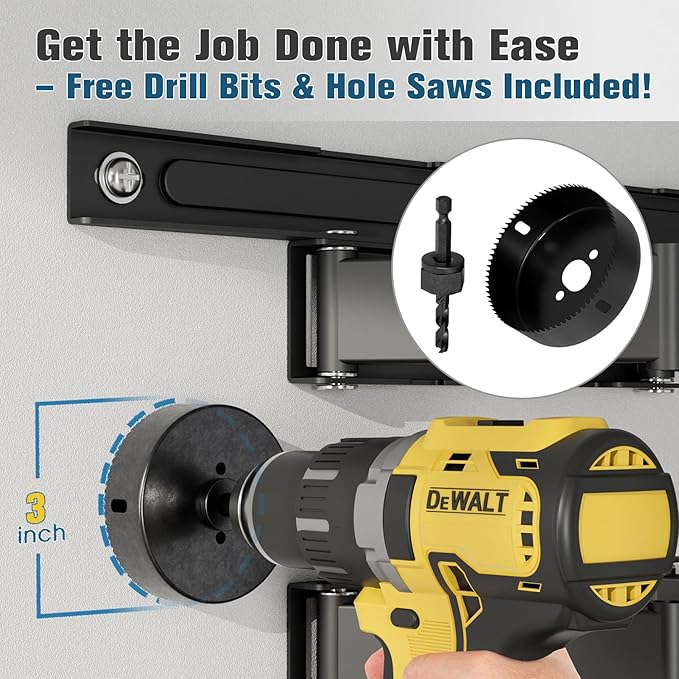 in Wall Cable Management Kit, Power & Low Voltage Wire Organizer with Hole Saw Drill for Easy TV Wall Mounting, TV Cord Hider for Wall & Clean Look