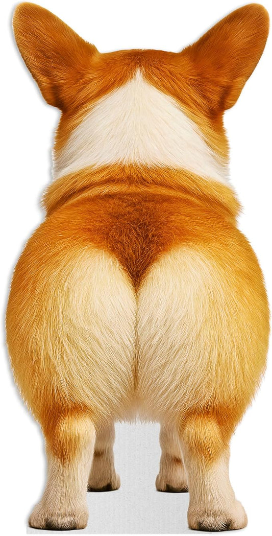 Dog - Corgi Back Life Size Standee - 3FT Freestanding Coroplast Cutouts | Pets Animal Standup Photo Booths, Birthday & Halloween Decorations
