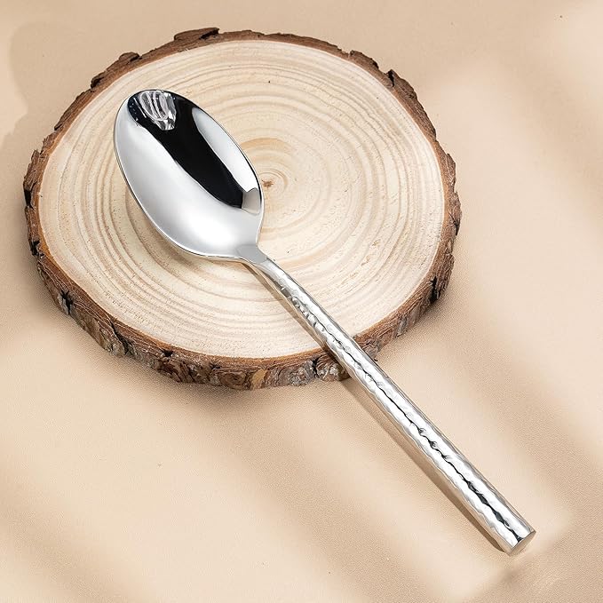 Hammered Silverware Set,Zerophilo Flatware Set 20 Pieces 18/10 Stainless Steel Cutlery Set for 4 Mirror Polished,Dishwasher Safe