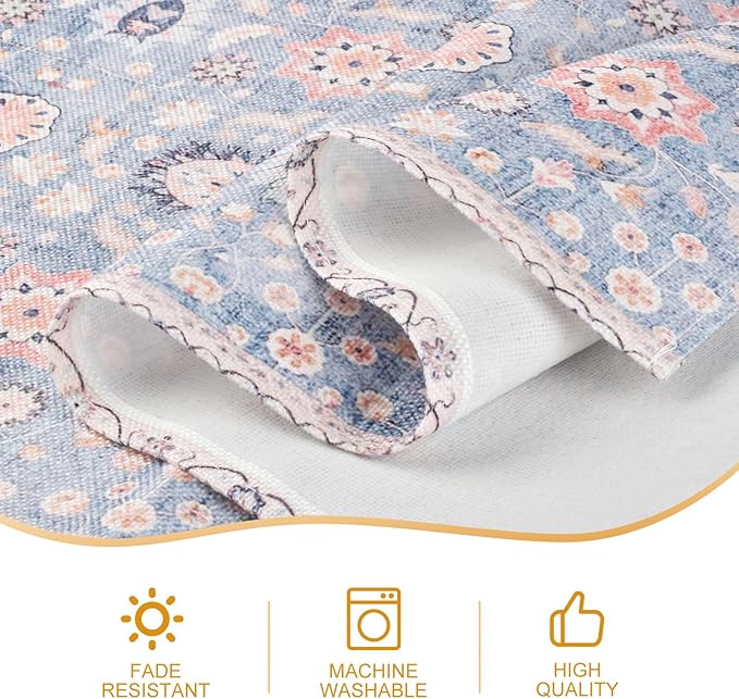 Snycler Table Runner Boho Table Runners Vintage Elegant Farmhouse Table Center Linen Decor for Home Dining Party Entrance (13x108 Inch) Blue