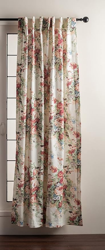 Maison d' Hermine Curtains for Living Room 100% Cotton 124 inch Length Two Panels Light Filtering Curtains for Bedroom Windows with Rod and Loop Pockets Drapes (Abbeville, 50" W x 124" L)