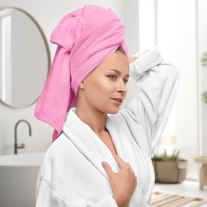 Avalon Towels Luxury 8 Piece Pink Towels Set, 2 Bath Towels, 2 Hand Towels and 4 Washcloths, 600 GSM 100% Ring Spun Cotton Highly Absorbent Pink Bathroom Towels, Ideal for Hotel, Spa and Gym