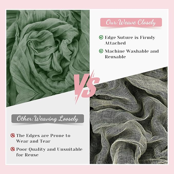 Sage Green Table Runner, 10Ft 120in Cheesecloth Table Runner, Gauze Rustic Cheese Cloth Table Runners for Wedding, Party, Baby Shower, Boho Table Runners for Christmas Thanksgiving Halloween Easter