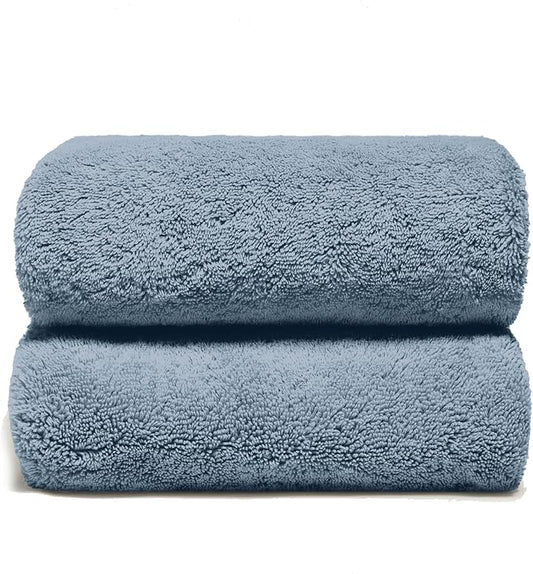 Italic Ultraplush 100% Australian Cotton Towels - Set of 2 Luxury Bath Towels, Quick Dry Plush and Absorbent, Heavy Duty Large Bath Towels, 800GSM for Bathroom & Spa (Glacier)