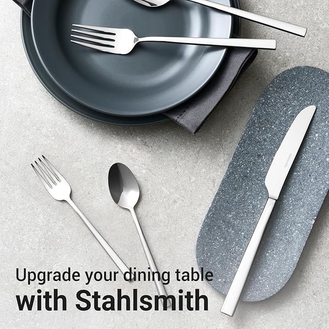 Essen Flatware Set for 6, 30-Piece Silverware Set, Premium 18/10 Stainless Steel Utensils with Mirror Finish, Modern Silverware for Daily Use, Hosting, or Housewarming Gifts