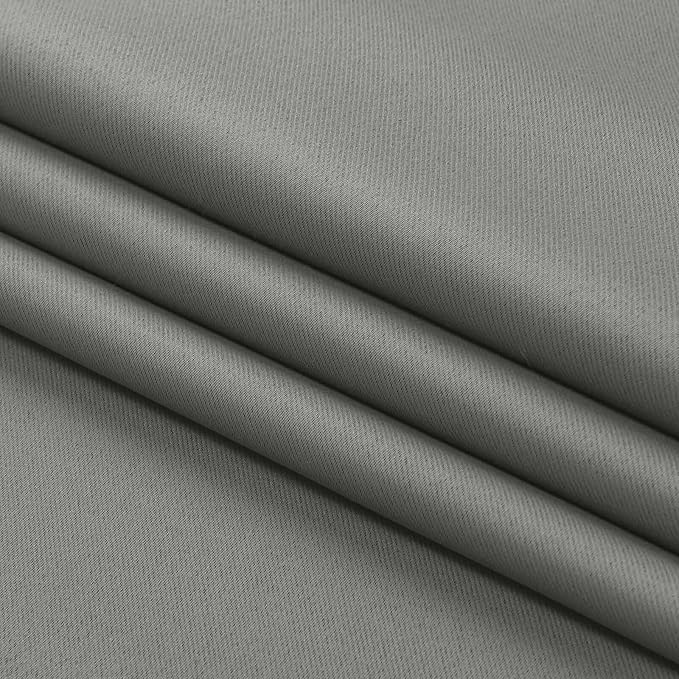 Aiyufeng Light Grey Blackout Curtains for Bedroom 72 Inch Length 2 Panels, Privacy Thermal Insulated Rod Pocket Door Window Curtains for Patio French Door Front Door, W40 x L72 Inch, Light Grey