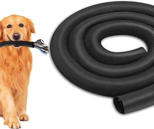 Cable Management Sleeve YCLYC 8.2ft - 1/4inch, Cable Wrap Cord Covers for Pets, Easy Install Cable Sleeves Cord Management, Flexible Computer Cord Organizer for Cords, Black Cable Covers