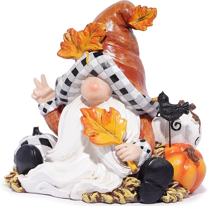 Hodao Thanksgiving Pumpkin Gnome Decoration Handmade Swedish Tomte Gnomes Elf for Fall Day Decor Gifts - Fall Thanksgiving Party Home Gnomes Decor - Autumn Gifts