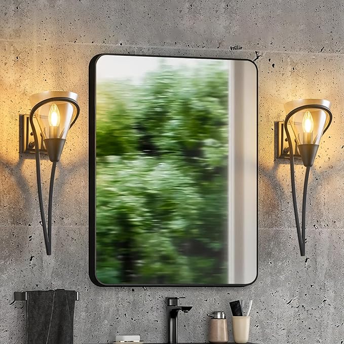 Modern Black Wall Sconce E12 Torch Decorative Wall Lights Industrial Wall Lights for Bedroom Bathroom Living Room Hallway