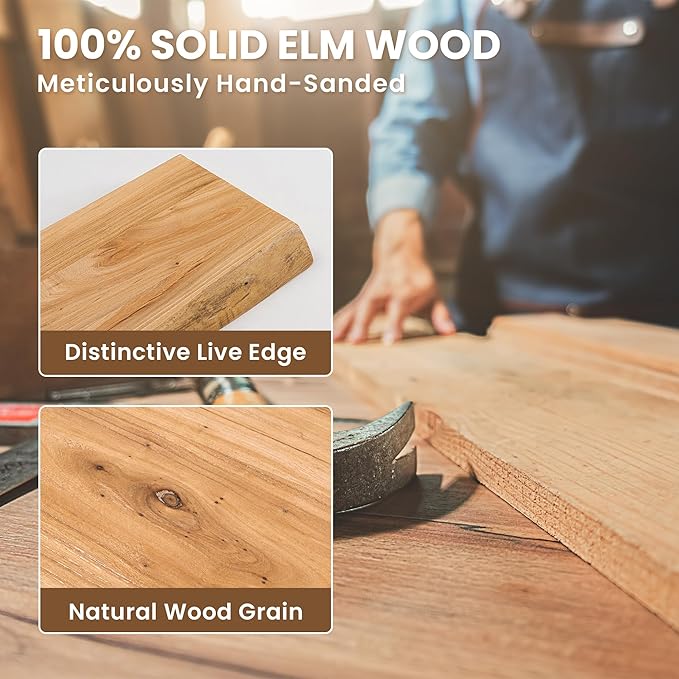 Floating Shelves, 8" Deep Rustic Solid Wood Wall Mounted Floating Shelves, Wall Shelves with Invisible Bracket for Living Room Bathroom Bedroom Kitchen, 72 Inch, Natural