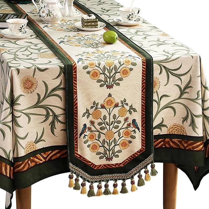 patdrea Velvet French Table Runner Farmhouse for Home Kitchen Dining Decor Parties Family Dinners Wedding 12"*63"