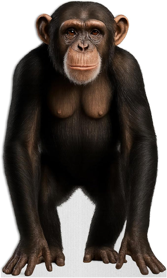 Chimpazee Life Size Standee - 3FT Freestanding Coroplast Cutouts | Jungle Animal Standup Photo Booths, Jungle Party, Birthday & Halloween Decorations