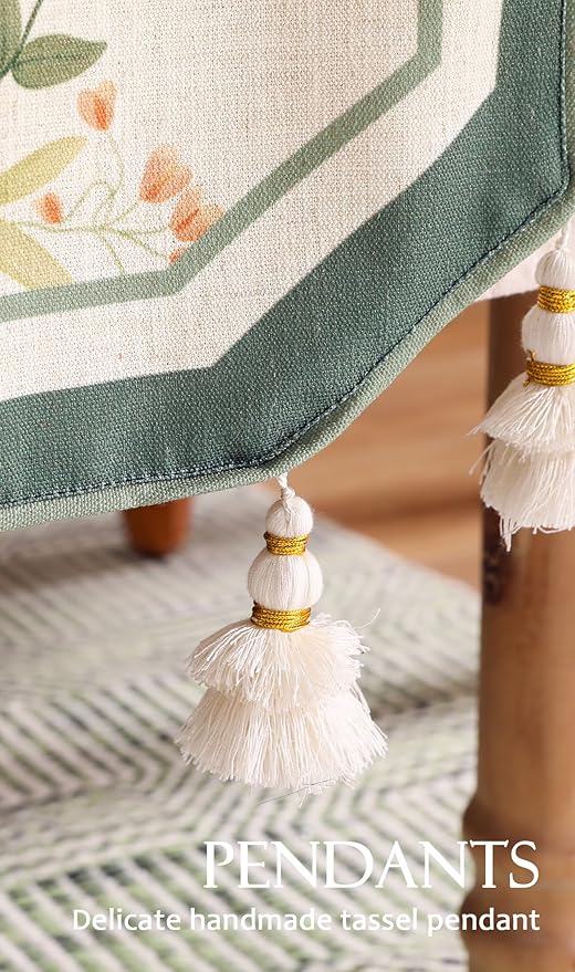 Linen Cheesecloth Table Runner,French Farmhouse Shabby Chic Floral Pattern 71 Inches Long Wrinkle Free Table Runners,Decor Tabletop for Kitchen,Dining,Party,Home,Christmas,12"*71"