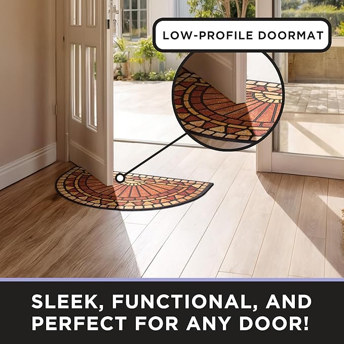 ubdyo Welcome in Style Front Door Mat - Low Pile Front Door Mat Outside Entrance - Muddy Dirt Trapping Welcome Matt Outdoor - Rubber Backing Anti Slip Indoor Doormat Entrance, 29" x 17"