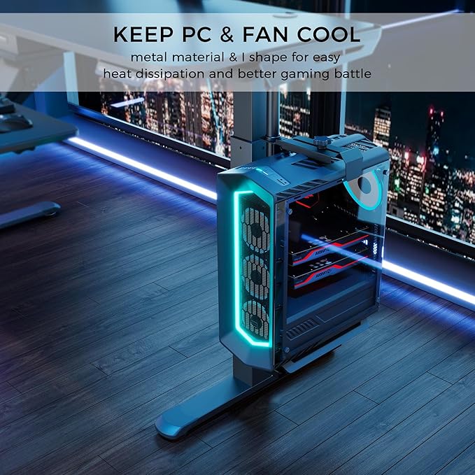 EUREKA ERGONOMIC CPU Holder Under Desk Mount, Computer Tower Holder 360° Swivel Height & Width Adjustable, Holds up to 44 lbs, Fits Most Computer Tower, Black