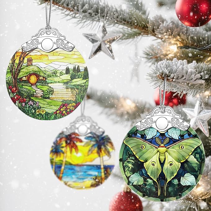 Christmas Ornaments: Stained Glass Ornament, Christmas Tree Ornament, Hanging Ornaments for Home Decor & Xmas Tree Decorations – Exquisite Holiday Decor,Gifts & Holiday Present - Hobbit House
