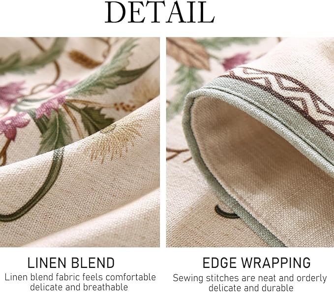 ISAENNE Designer French Country Linen Table Runner 87 Inches Long,Elegant Colorful Floral Pattern Table Runners for Dining Tables,Thanksgiving,Christmas,Kitchen Decor,12"*87"-Serenity F