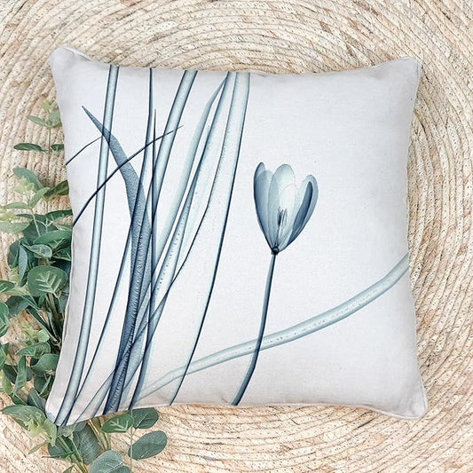 Textured Modern Minimalist Pillow Cover with Creative Floral Print, Digital-Printed Square Cushion Cover for Living Room Sofa (24 * 24inch-03028)