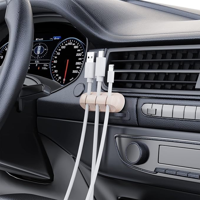 SOULWIT Cable Holder Clips, 3-Pack Cable Management Cord Organizer Clips Silicone Self Adhesive for Desktop USB Charging Cable Nightstand Power Cord Mouse Cable Wire PC Office Home