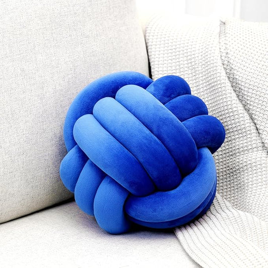 Petrella Knot Pillow Throw Pillows Ball Round Cute Throw Pillows Home Decor Cushion Decorative Aesthetic Spandex,Jewel Blue 8inch