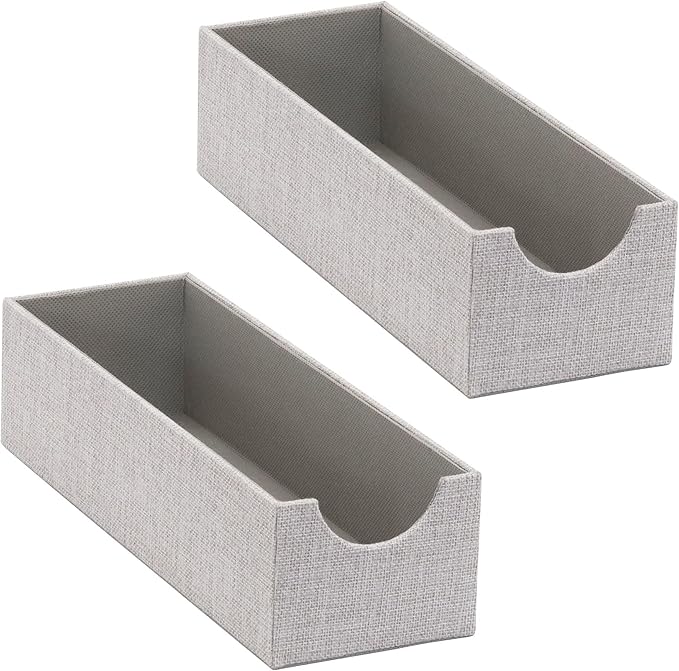 Household Essentials Narrow Organizer Tray 2 Pack, Gray, Silver