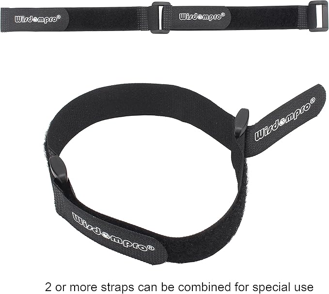 16 Pack Mixed Size Hook and Loop Reusable Fastening Cable Straps Tie by Wisdompro - Reusable, Durable Functional Ties to Keep Your Home, Office, Workspace from Tangled Messes of Cords