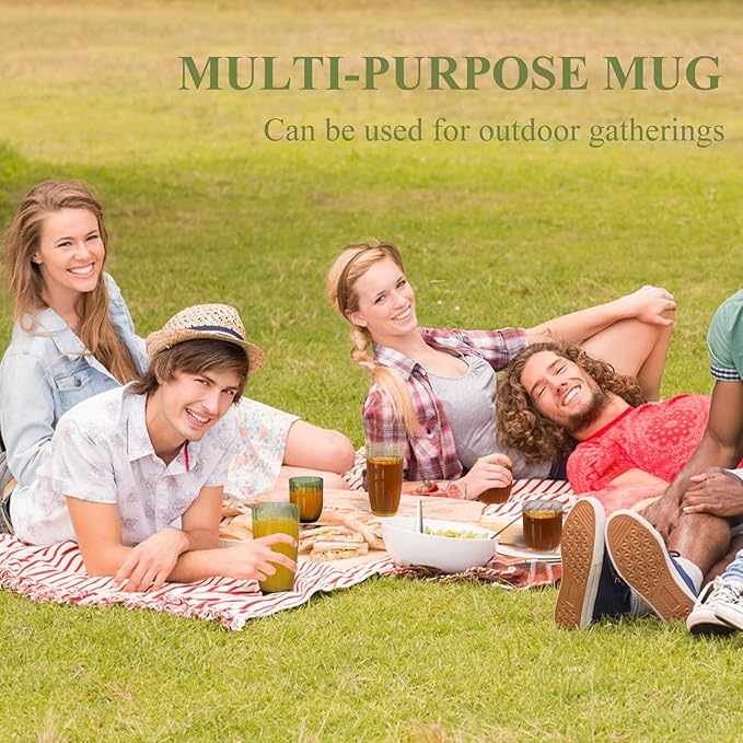 Acrylic Clear Highball Plastic Cups | Plastic Reusable Tumblers 15oz & 20oz (Set of 8) | Stackable | BPA-free Tumblers | Shatterproof | Top-rack Dishwasher Safe