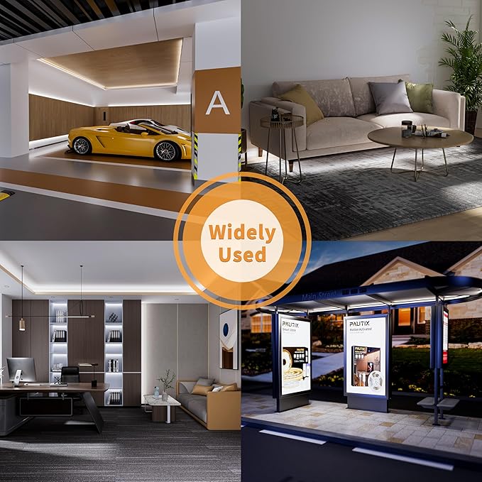 PAUTIX COB LED Strip Light 32.8ft/10m 5040LEDs White 6000K,High Lumen Flexible CRI93+ LED Tape Super Bright DC24V,for Cabinet Home DIY Lighting Projects(Power Supply & Controller Not Included)