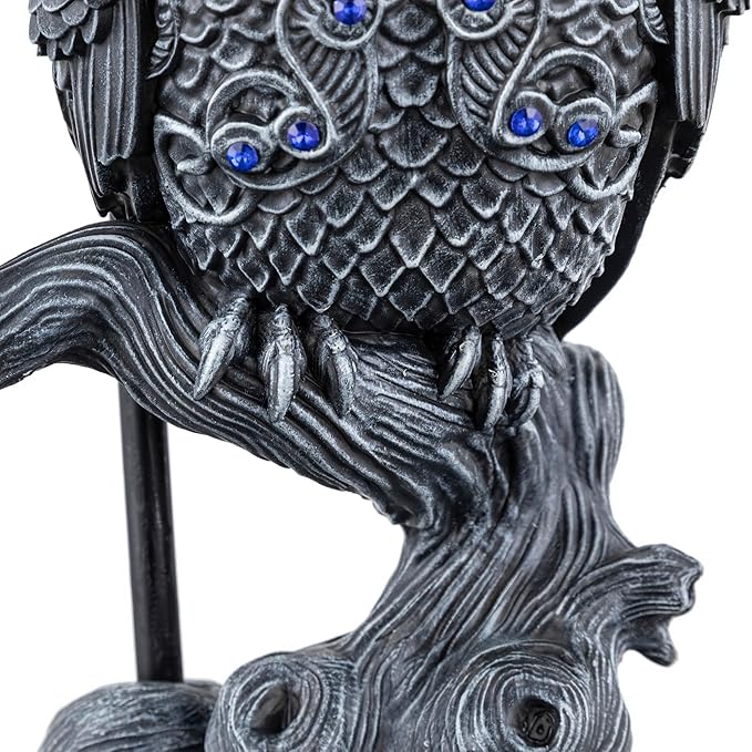 24.5" Wise Owl Table Lamp with Fabric Shade – Rustic Woodland Bedside & Nightstand Light, Farmhouse Animal Home Decor Accent, Nature Inspired Living Room Bedroom End Table Lighting