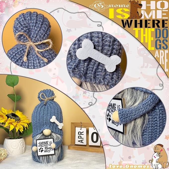 Dog Lover Gnome – Handmade Scandinavian Decor | Cute Puppy-Themed Gnome for Home & Office