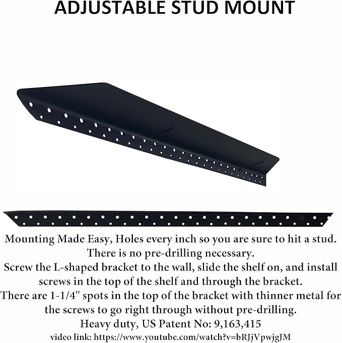 joelsantiques 30 Inch Floating Shelves for Wall - 30x6x2 in - Natural Wood, Easy Install - Heavy Duty Rustic Book Shelves - Bathroom, Kitchen, Living Room - Black