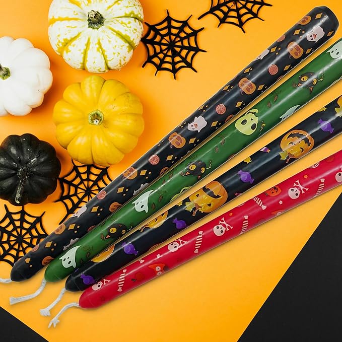 Halloween Taper Candles 10 Inch Ghost Pumpkin Long Tapered Candlesticks Candles for Halloween Party Porch Front Yard Home Decor